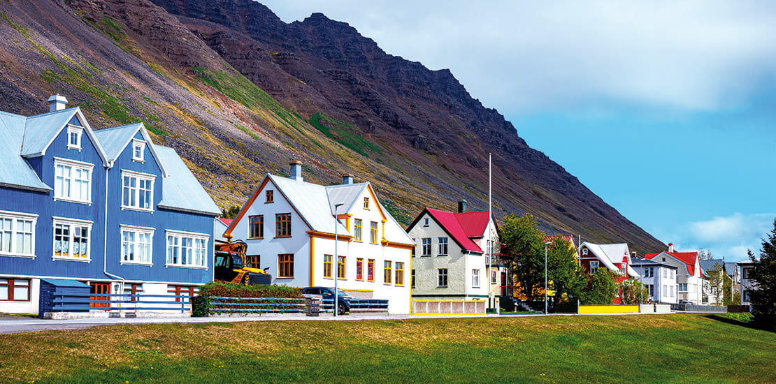 Wooden houses in Ísafjörður, Iceland